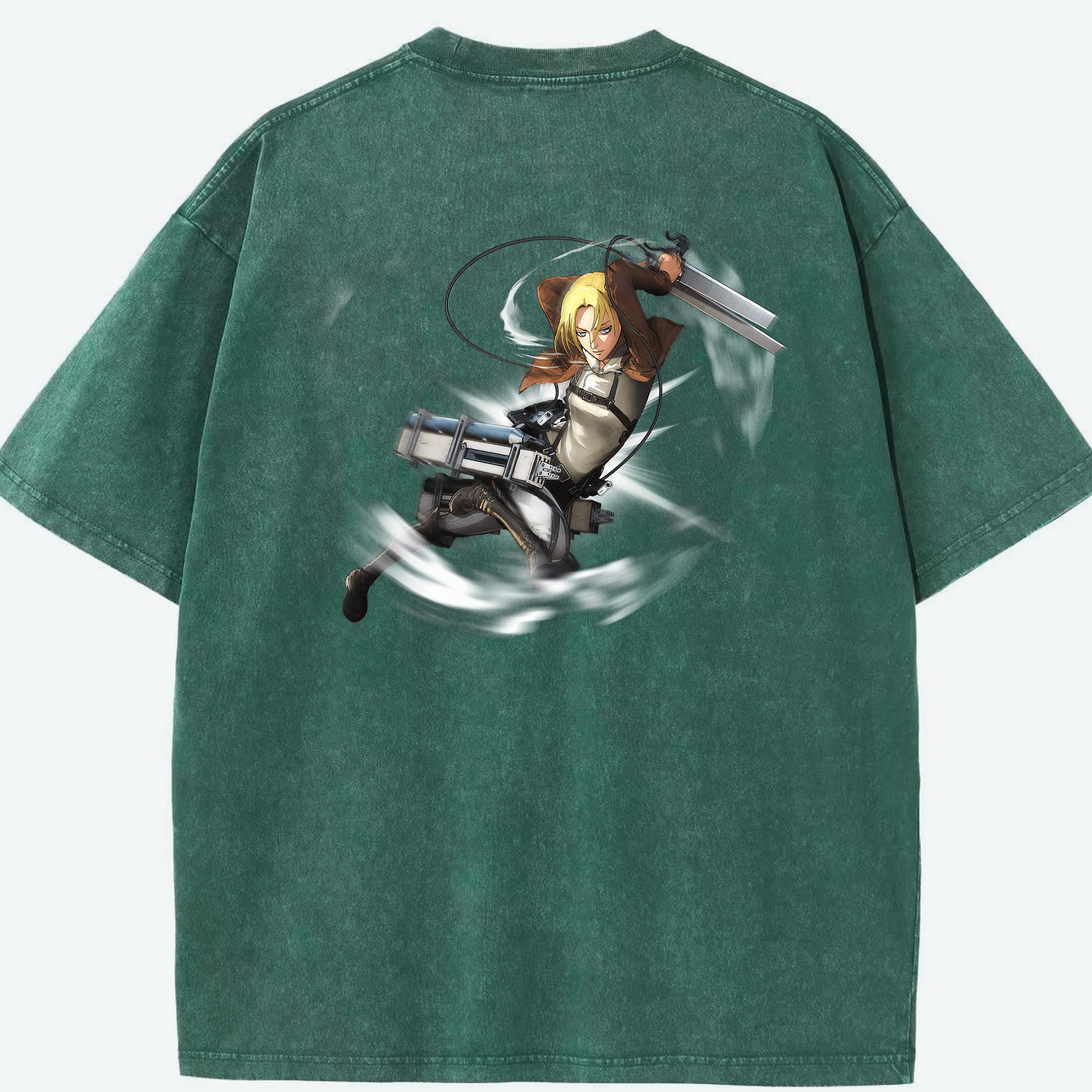 （画像用） 進撃の巨人 アニ・レオンハート Attack on Titan Annie Leonhart 綿100% ヴィンテージ風 半袖Tシャツ（背面プリント）